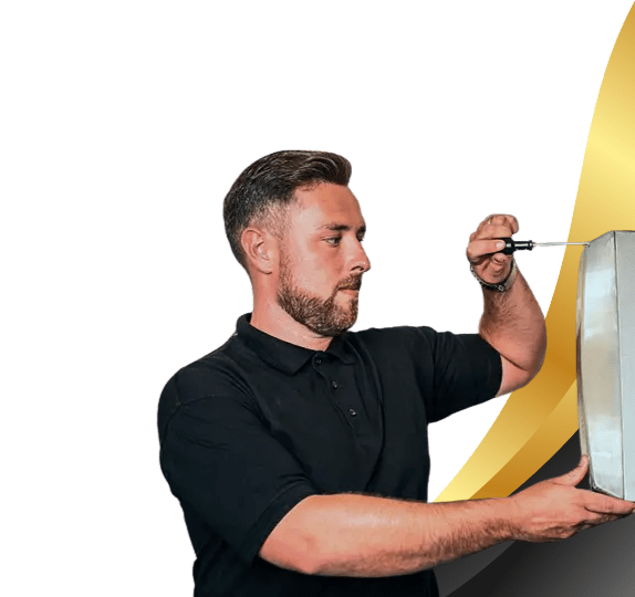 Qualified electrician completing electrical installation work
