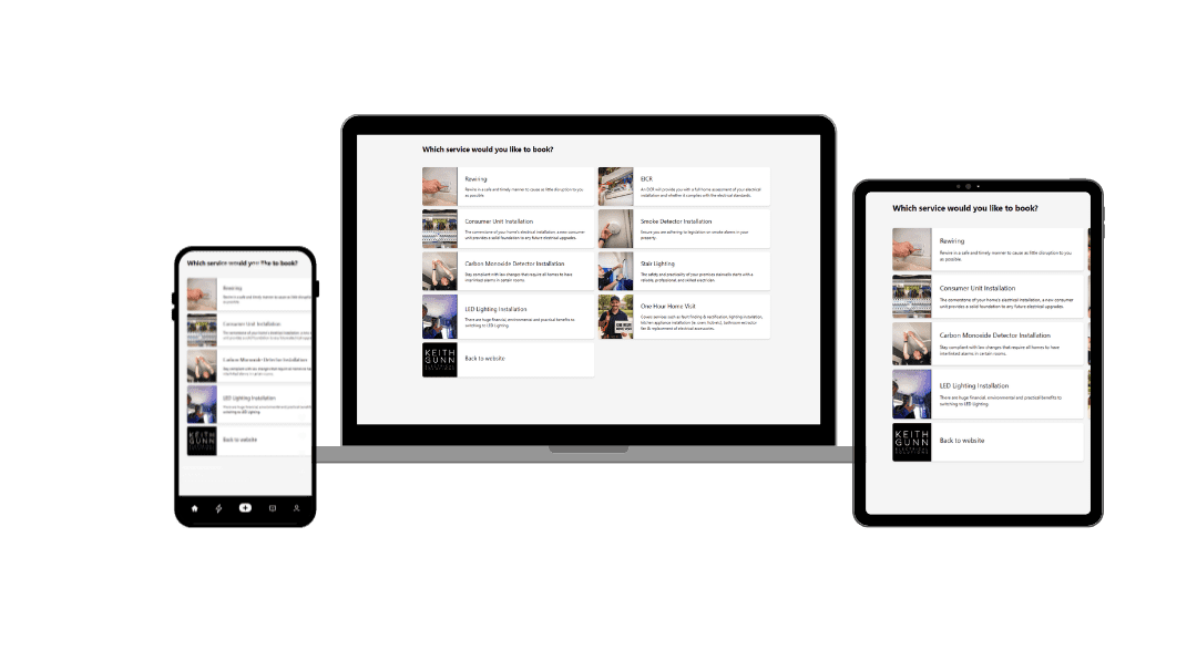 Responsive website design displayed across desktop, tablet, and mobile devices